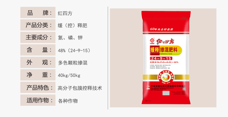 緩釋摻混肥料48%(24-9-15)詳情 緩釋摻混肥料48%(24-9-15)詳情