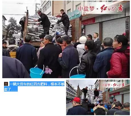大家搶購紅四方高塔硫酸鉀復合肥現場